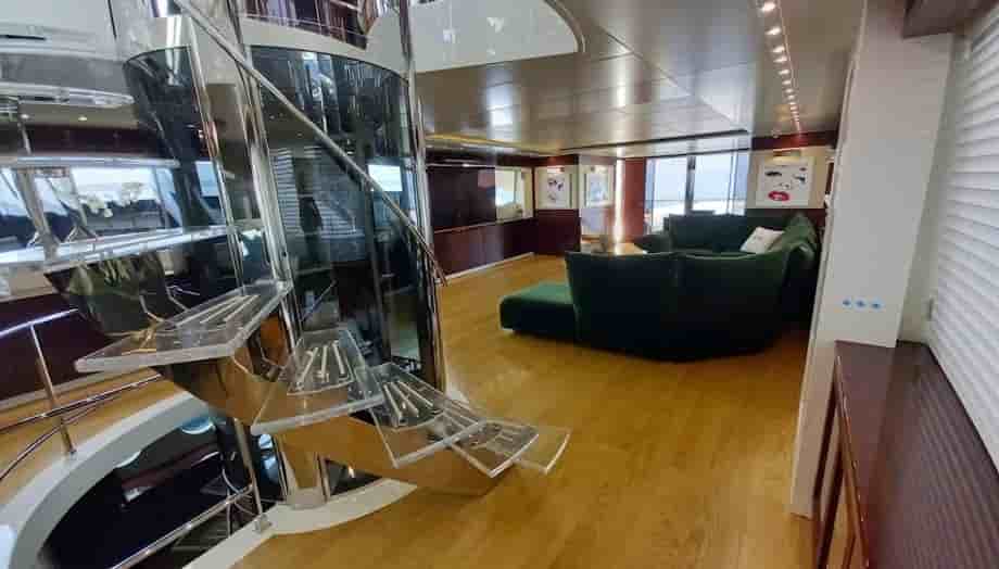 Permare – Amer 36M 2009 – 3-Deck Superyacht for Sale (2019 Refit – 5 Cabins – Elevator) - View 8